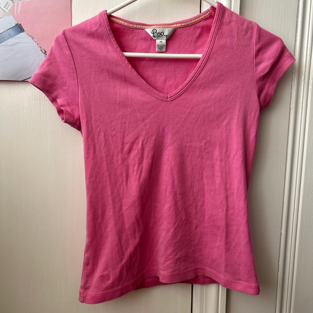 Lily Pulitzer Hot Pink Short Sleeve Shirt